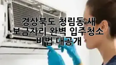 경상북도 청림동 새 보금자리, 완벽 입주청소 비법 대공개! ✨🏡