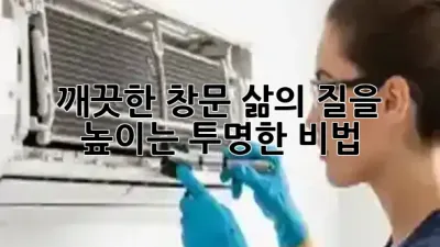 깨끗한 창문, 삶의 질을 높이는 투명한 비법 🪟✨