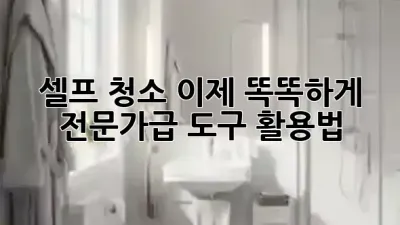 🧹✨ 셀프 청소, 이제 똑똑하게! 전문가급 도구 활용법