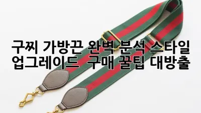 구찌 가방끈 완벽 분석: 스타일 업그레이드 & 구매 꿀팁 대방출 👜✨