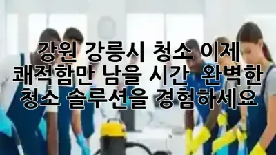 강원 강릉시 청소, 이제 쾌적함만 남을 시간! ✨ 완벽한 청소 솔루션을 경험하세요