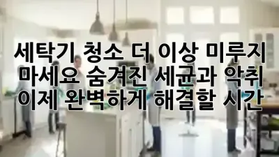세탁기 청소, 더 이상 미루지 마세요! 숨겨진 세균과 악취, 이제 완벽하게 해결할 시간 🚿✨