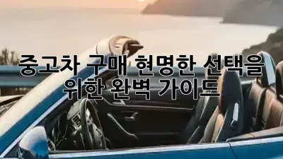 중고차 구매, 현명한 선택을 위한 완벽 가이드 🚗✨