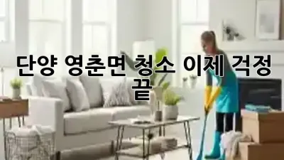 단양 영춘면 청소, 이제 걱정 끝! 🏡✨
